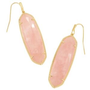 Kendra Scott Eleanor 14k Gold Over Brass Drop Earrings - Rose Quartz